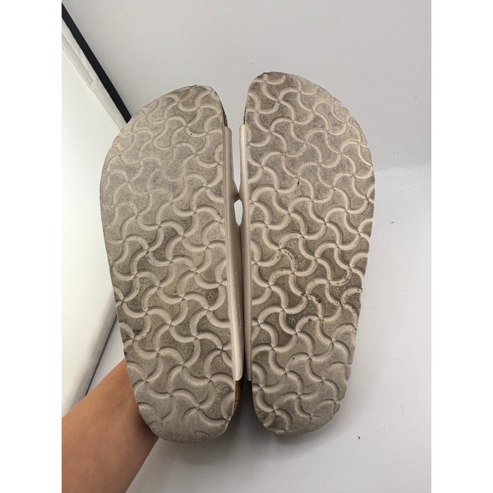 Birkenstock Arizona Cream Off White Two Strap Buckle Slide Sandals Womens 38 - Picture 8 of 8